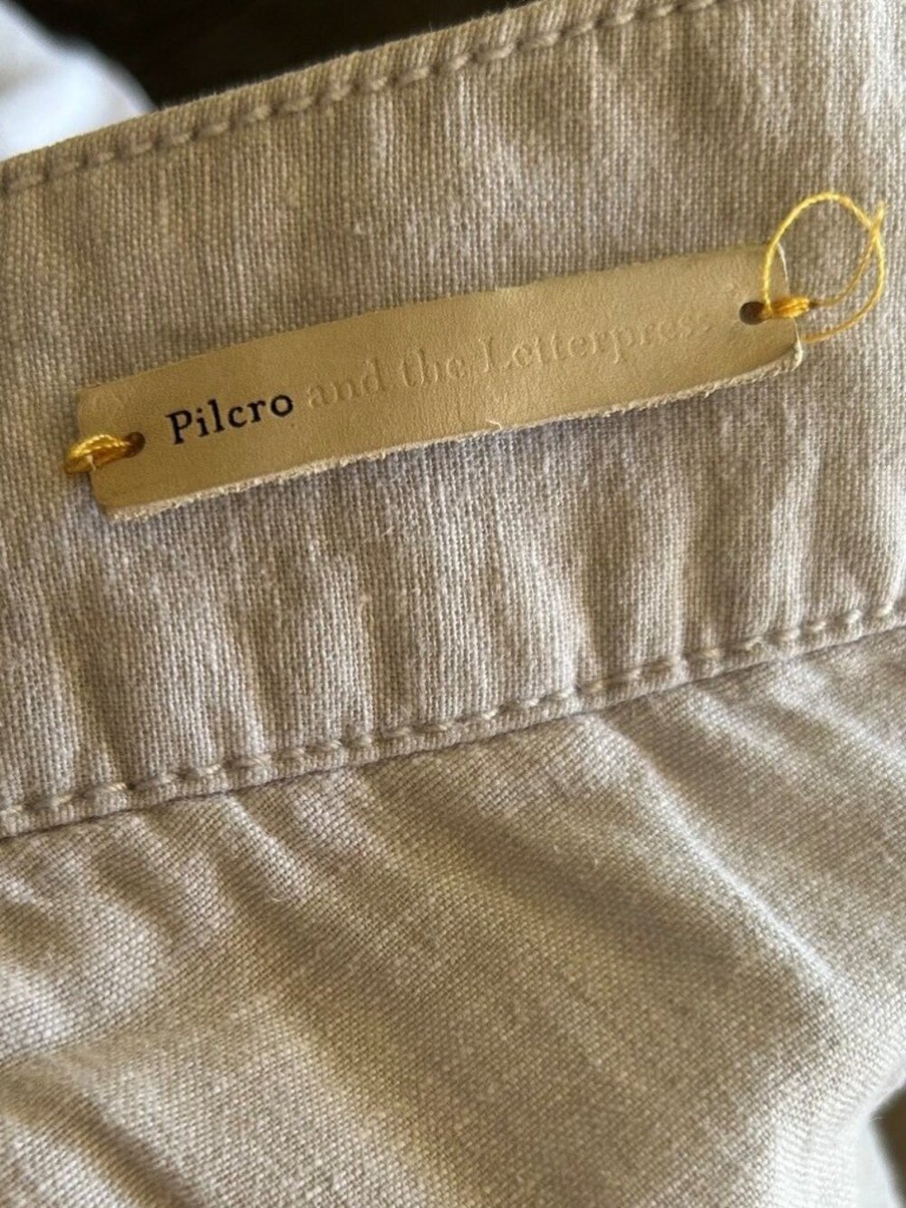 ANTHROPOLOGIE Pilcro Linen Blend Natural Relaxed Wide Leg Pants Size 0 EUC - Picture 8 of 9